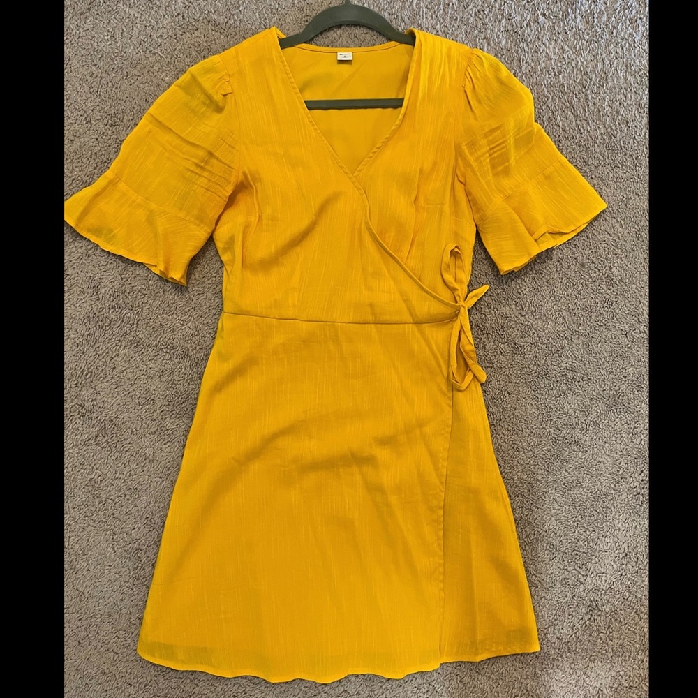 Yellow wrap dress